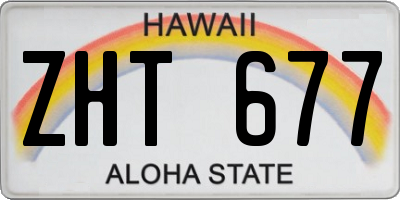 HI license plate ZHT677