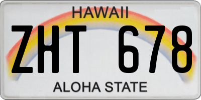 HI license plate ZHT678