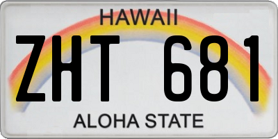 HI license plate ZHT681
