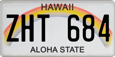 HI license plate ZHT684