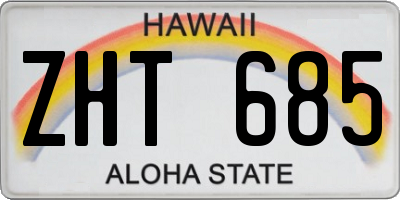 HI license plate ZHT685