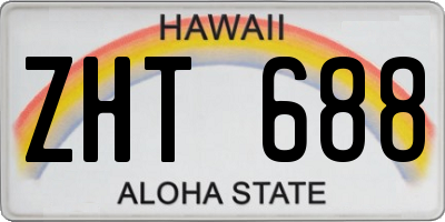 HI license plate ZHT688
