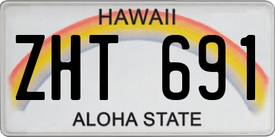 HI license plate ZHT691
