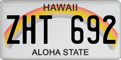 HI license plate ZHT692