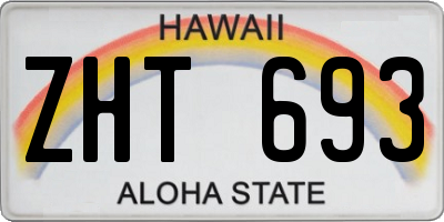 HI license plate ZHT693