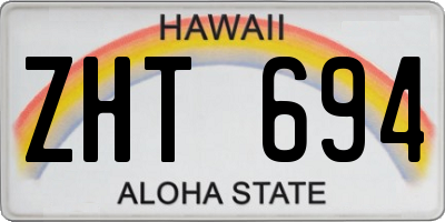 HI license plate ZHT694