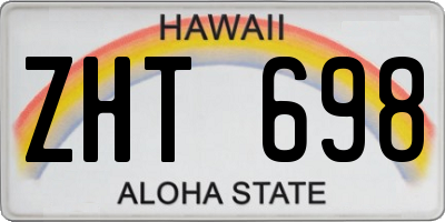 HI license plate ZHT698
