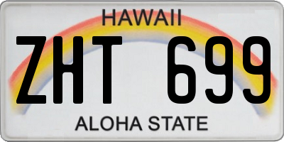 HI license plate ZHT699