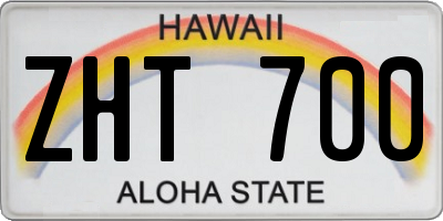 HI license plate ZHT700