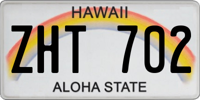 HI license plate ZHT702
