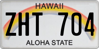 HI license plate ZHT704