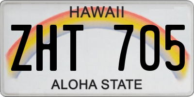 HI license plate ZHT705