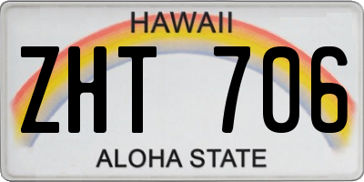 HI license plate ZHT706