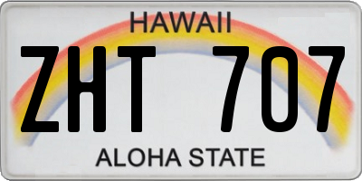 HI license plate ZHT707