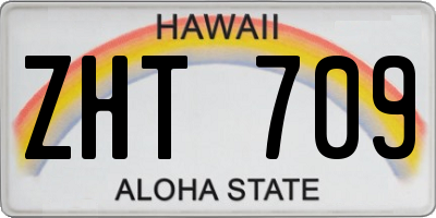HI license plate ZHT709