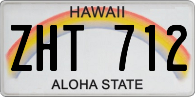 HI license plate ZHT712