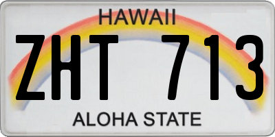 HI license plate ZHT713