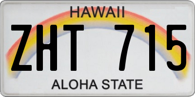 HI license plate ZHT715