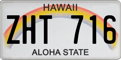 HI license plate ZHT716