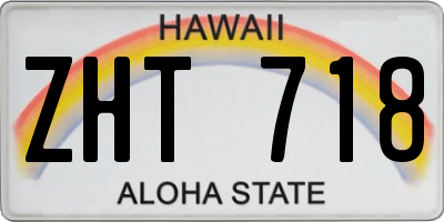 HI license plate ZHT718