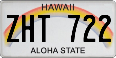 HI license plate ZHT722