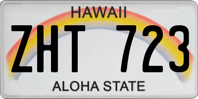 HI license plate ZHT723