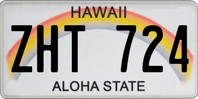 HI license plate ZHT724