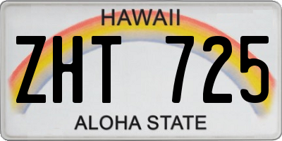 HI license plate ZHT725