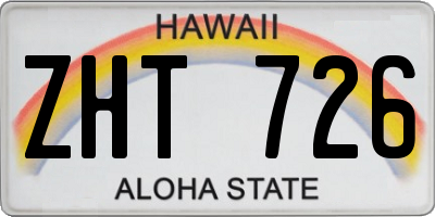 HI license plate ZHT726