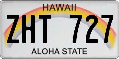 HI license plate ZHT727
