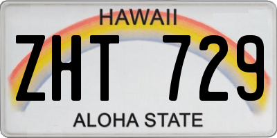 HI license plate ZHT729