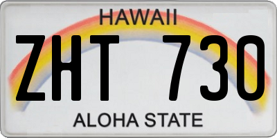 HI license plate ZHT730