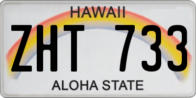 HI license plate ZHT733