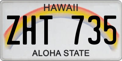 HI license plate ZHT735