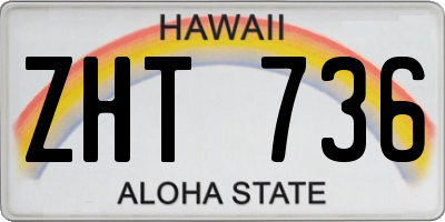 HI license plate ZHT736