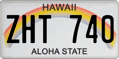 HI license plate ZHT740