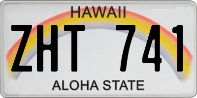 HI license plate ZHT741