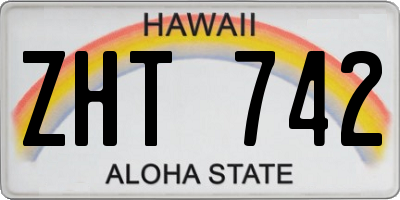 HI license plate ZHT742