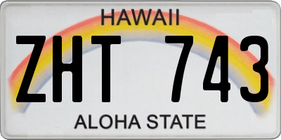 HI license plate ZHT743