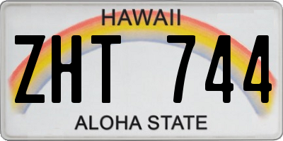 HI license plate ZHT744