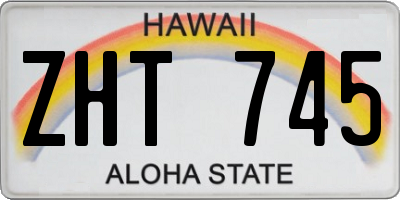 HI license plate ZHT745