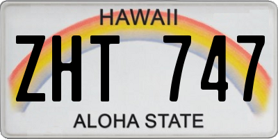 HI license plate ZHT747