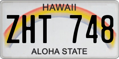 HI license plate ZHT748