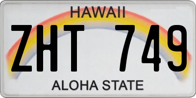 HI license plate ZHT749