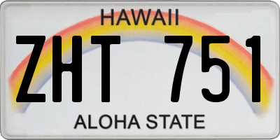 HI license plate ZHT751