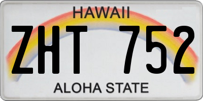 HI license plate ZHT752