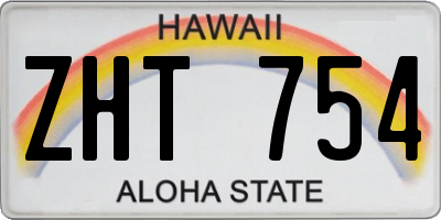 HI license plate ZHT754