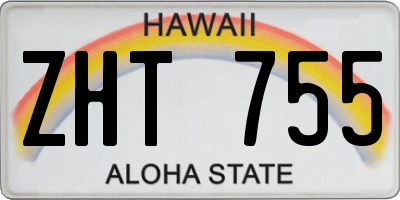 HI license plate ZHT755