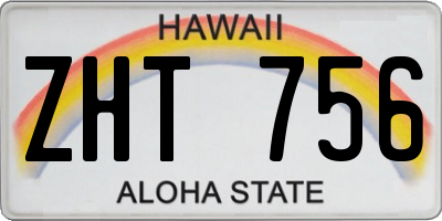 HI license plate ZHT756