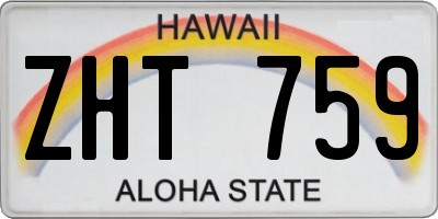 HI license plate ZHT759